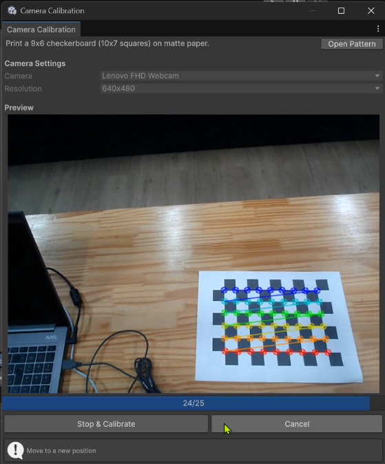 Capturing frames — the counter shows 4 of 25 captured