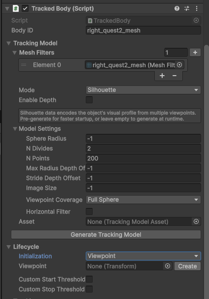 TrackedBody added